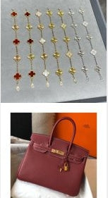 202521801 Vintage Alhambra Bracelet 5 Motifs and 30cm Birkin Bag