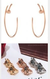 202522026 Nail earrings and Panthere Earrings