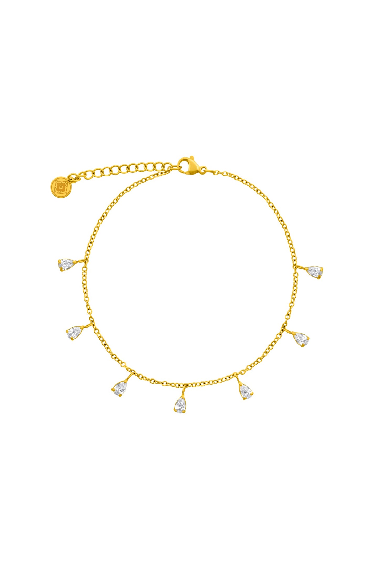3 For 2 Offer - Rectangle Link Chain, Crystal & Petite Shell & Maltese Cross Anklets