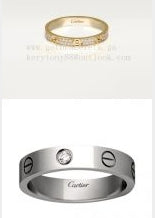 202419903  Yellow Gold and White Gold love rings