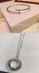 202520237 Nail Bracelet and Love Necklace White Gold