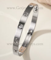 202521586 White Gold Love Bracelet with 4 Diamonds