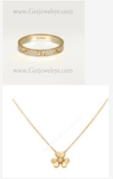 2025041201 Yellow GOld love ring and Frivole Necklace