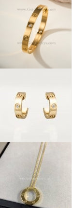 202521799  Love Bracelet and Earrings and Necklace Yellow Gold