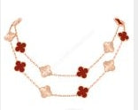 202521802  Vintage Alhambra Long Necklace 20 Motifs Rose Gold