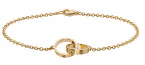 202521806 Love Bracelet Double Ring on Chain Yellow Gold