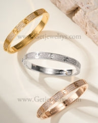 202521979 (Hand-Set) Love Bracelet With Pave Diamonds Yellow Gold