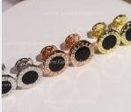 202522011 Single Earring with Onyx Element Yellow Gold