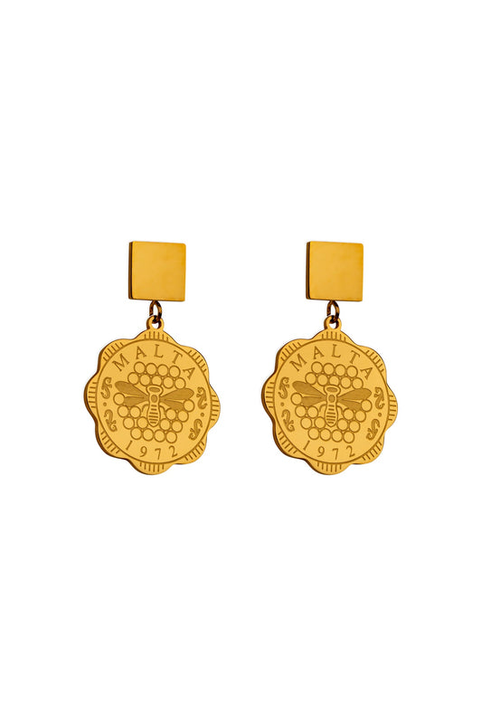 Maltese 3 Mills Honey Bee Earring Set